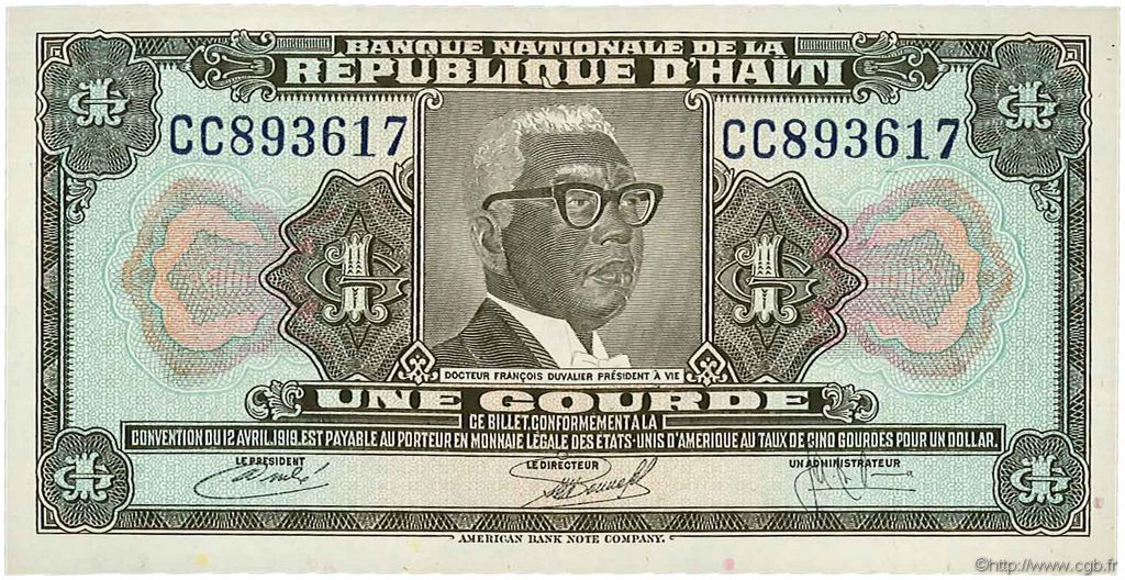 1 Gourde HAITI  1967 P.200a AU