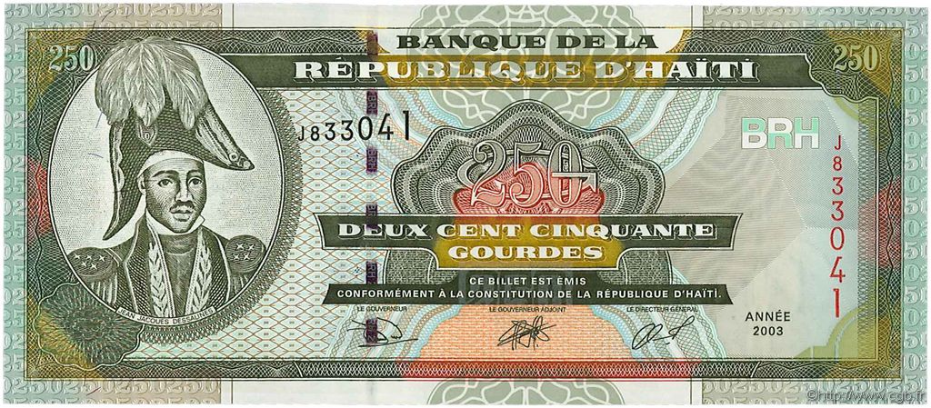 250 Gourdes HAITI  2003 P.269b UNC