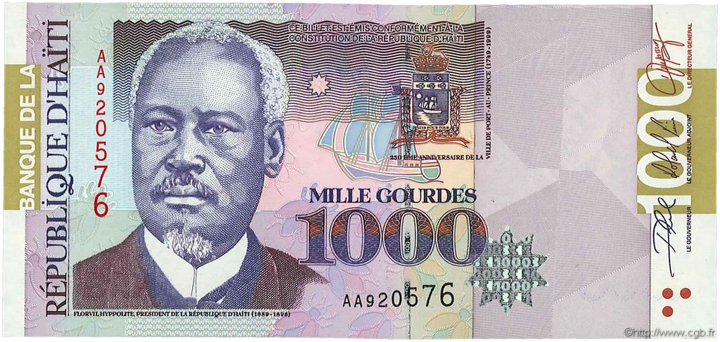 1000 Gourdes HAITI  2004 P.278a UNC
