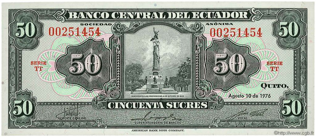 50 Sucres ECUADOR  1976 P.111 FDC