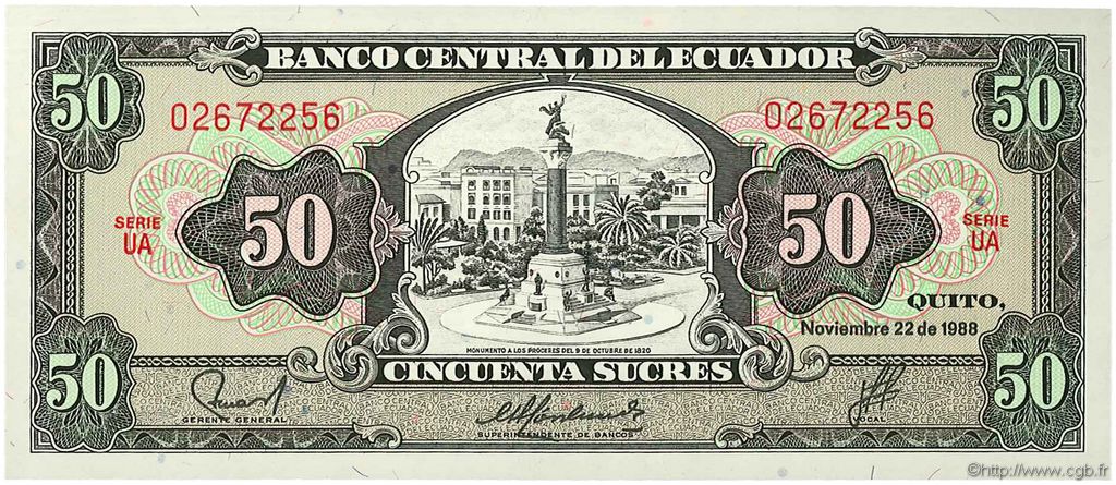 50 Sucres EKUADOR  1988 P.122a ST