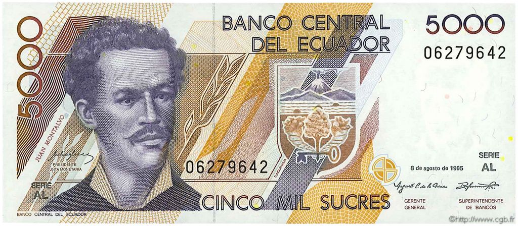 5000 Sucres EKUADOR  1995 P.128b ST