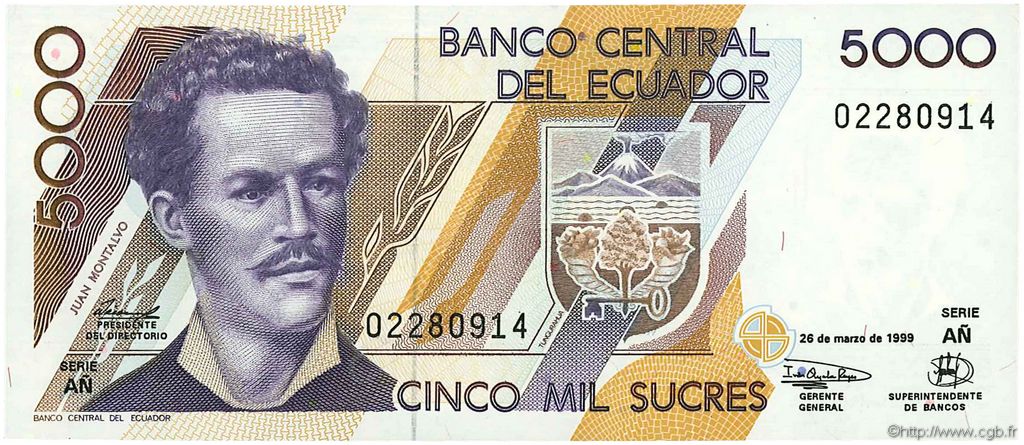 5000 Sucres EKUADOR  1999 P.128c ST