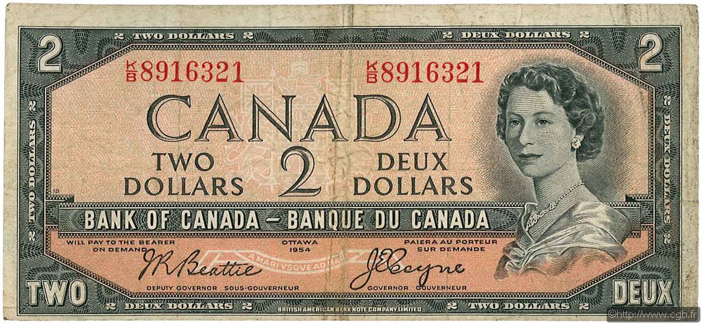 2 Dollars CANADá
  1954 P.076a BC
