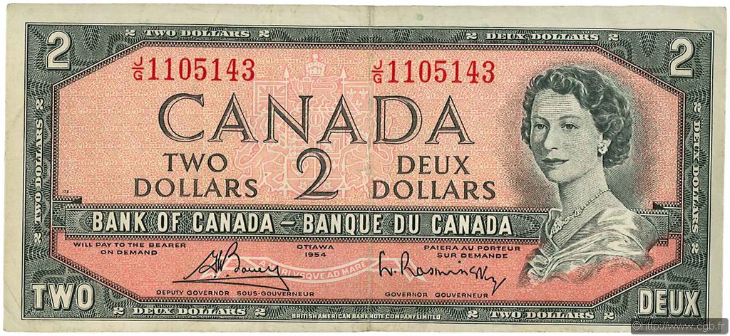 2 Dollars CANADA  1954 P.076c VF
