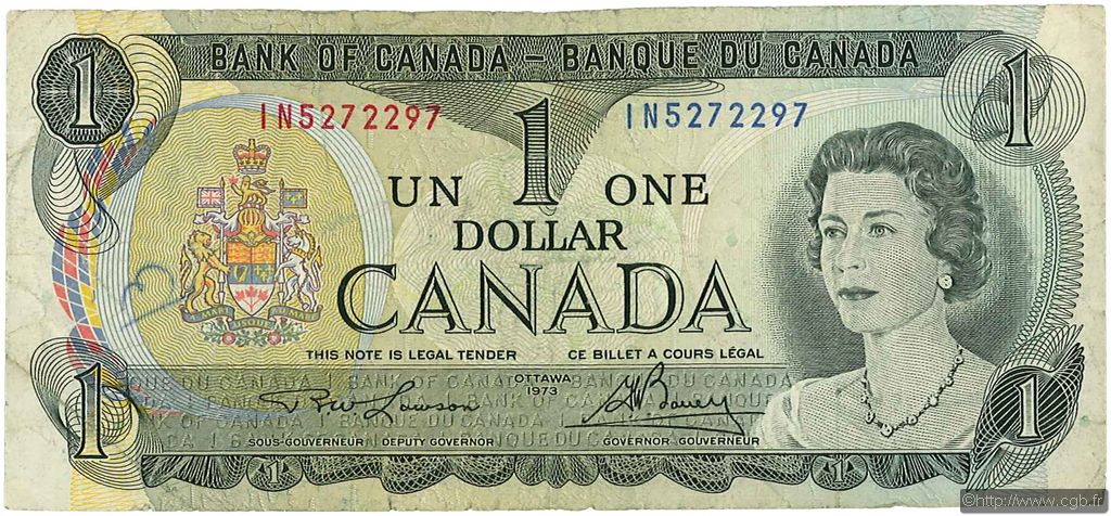 1 Dollar CANADA  1973 P.085a VG