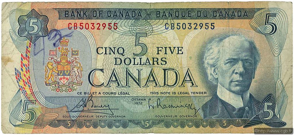 5 Dollars KANADA  1972 P.087a S