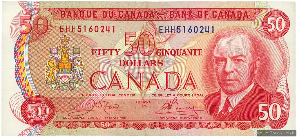 50 Dollars CANADA  1975 P.090b q.SPL