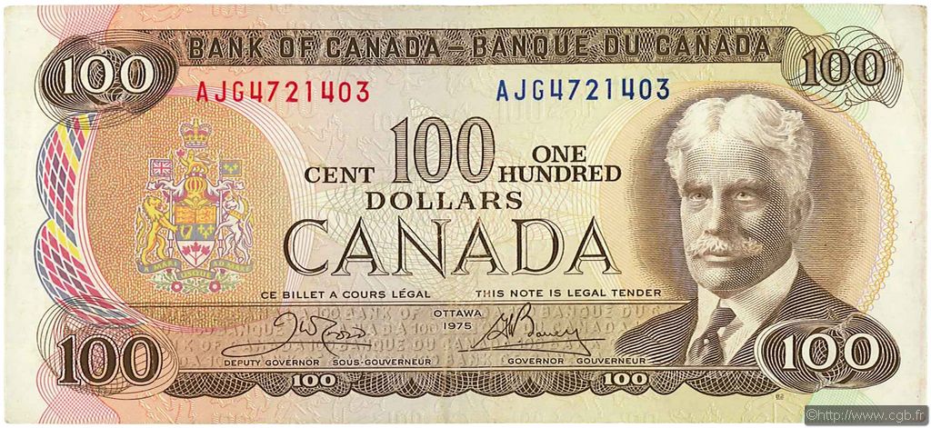 100 Dollars CANADá
  1975 P.091b MBC+