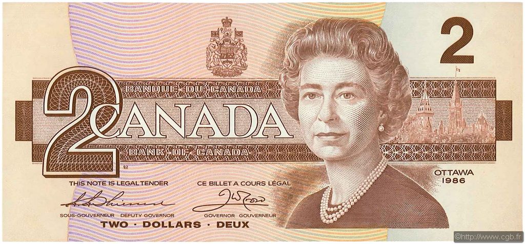 2 Dollars CANADA  1986 P.094b SPL