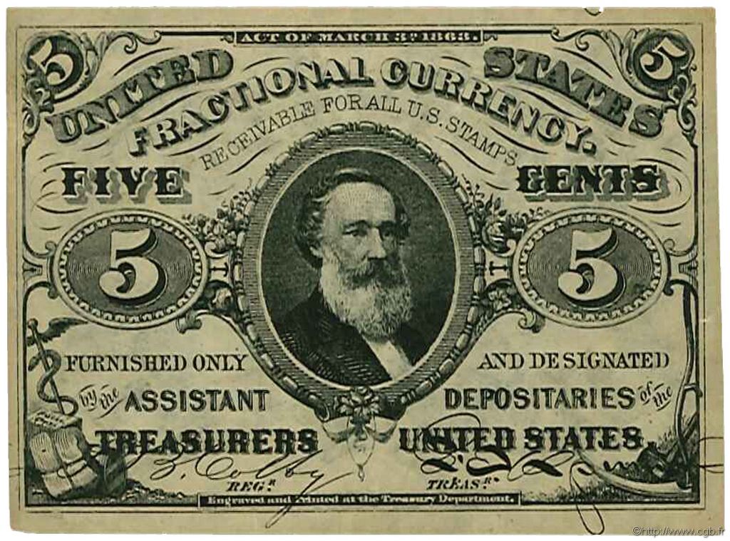 5 Cents VEREINIGTE STAATEN VON AMERIKA  1863 P.106 VZ