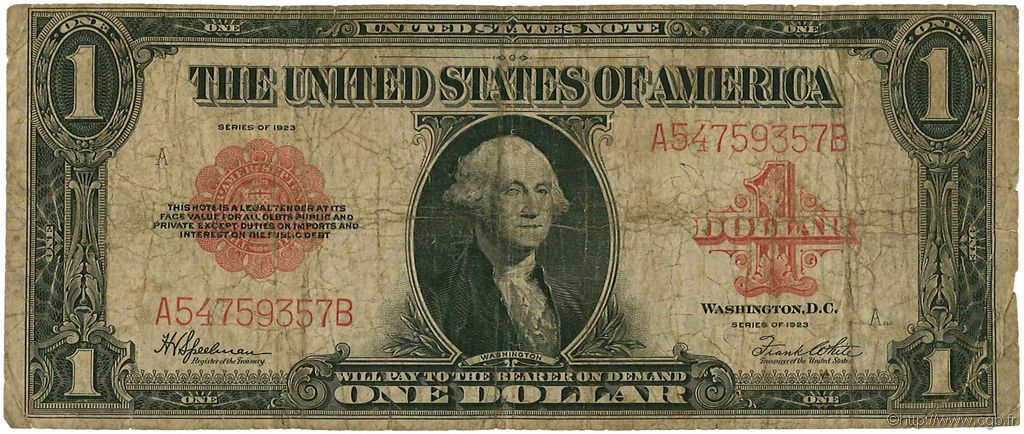 1 Dollar ÉTATS-UNIS D AMÉRIQUE  1923 P.189 B