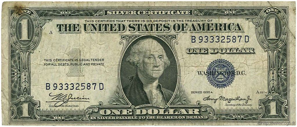 1 Dollar ÉTATS-UNIS D AMÉRIQUE  1935 P.416a B+