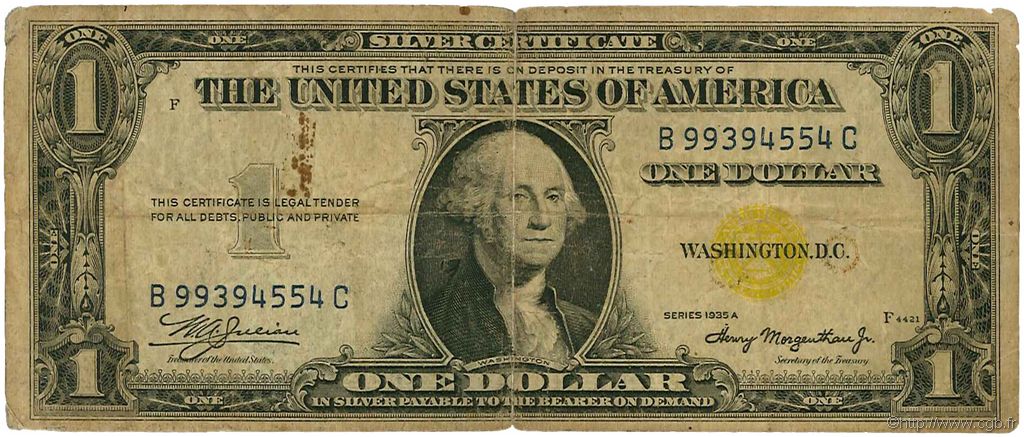 1 Dollar STATI UNITI D AMERICA  1935 P.416Ay q.MB