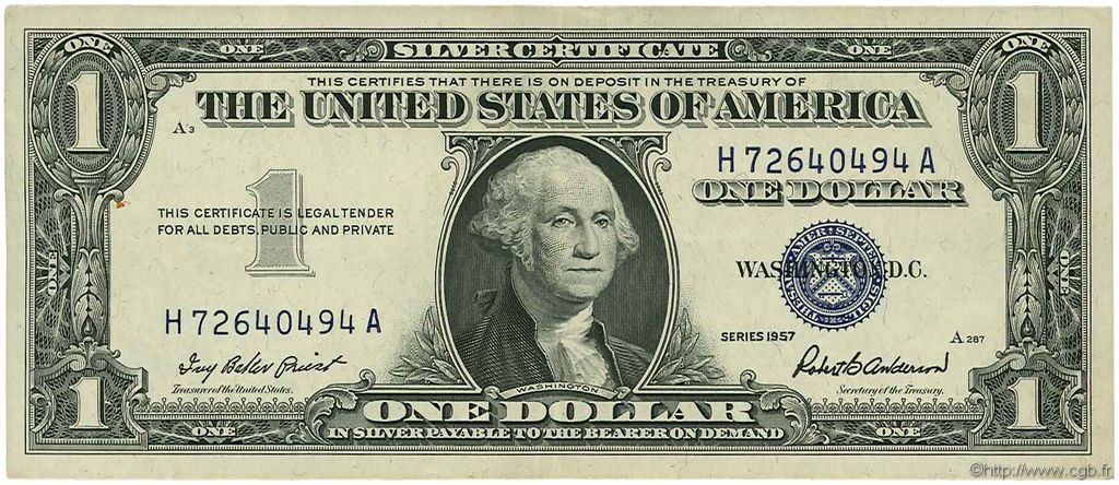 1 Dollar STATI UNITI D AMERICA  1957 P.419 q.SPL