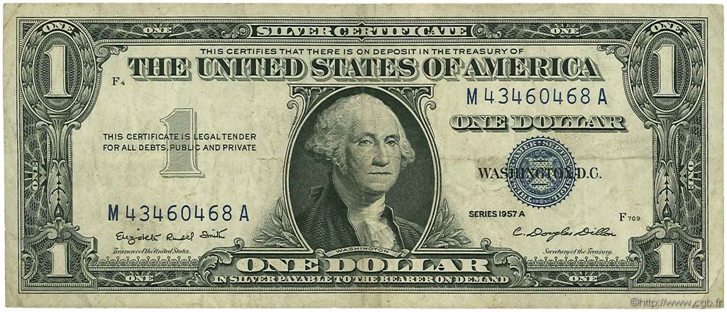 1 Dollar STATI UNITI D AMERICA  1957 P.419a MB