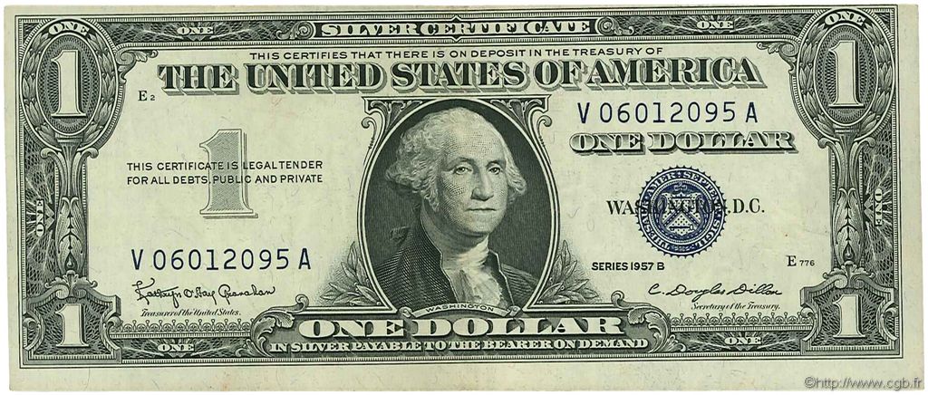 1 Dollar ÉTATS-UNIS D AMÉRIQUE  1957 P.419b TTB