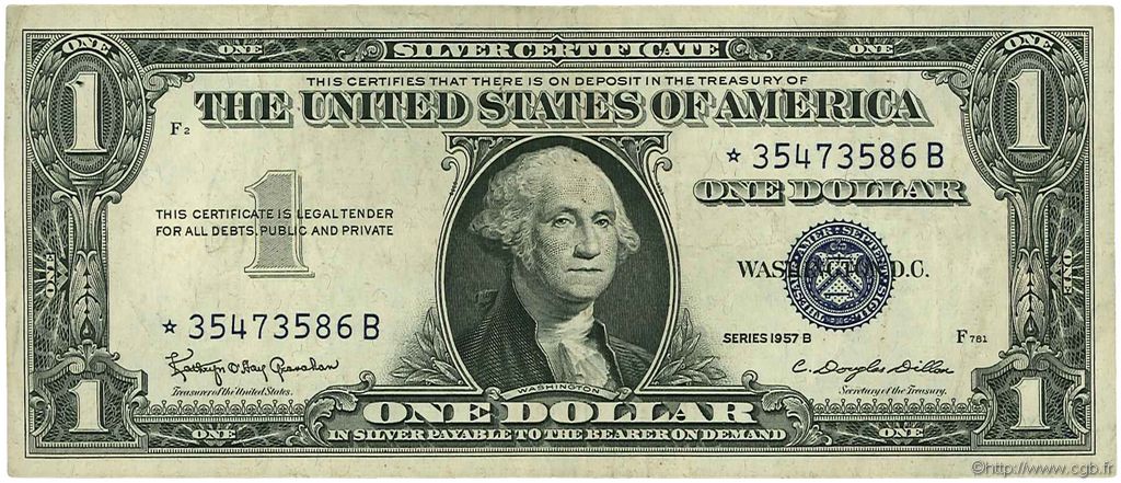 1 Dollar STATI UNITI D AMERICA  1957 P.419b BB