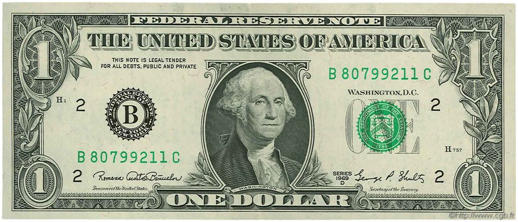 1 Dollar ÉTATS-UNIS D AMÉRIQUE New York 1969 P.449e SUP
