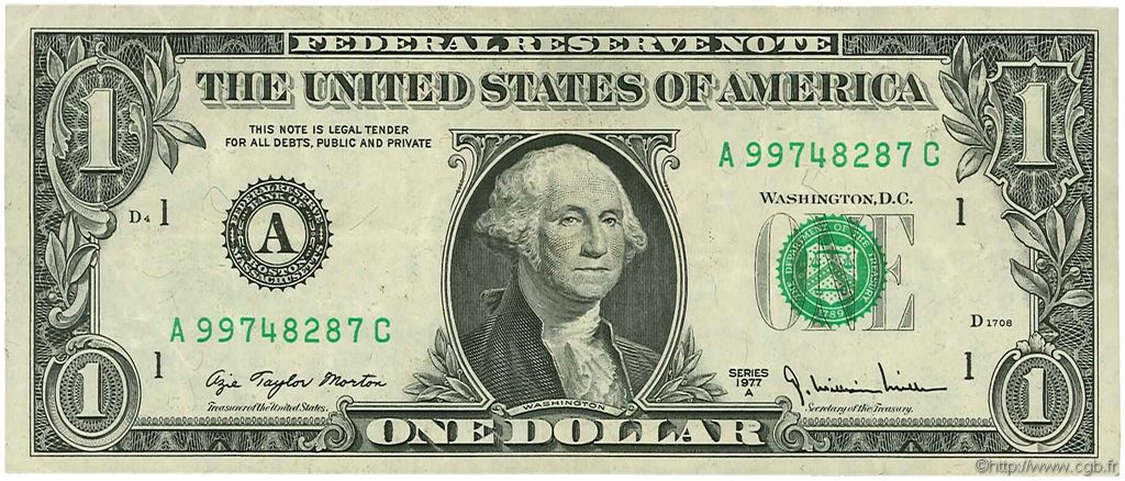 1 Dollar STATI UNITI D AMERICA Boston 1977 P.462b BB