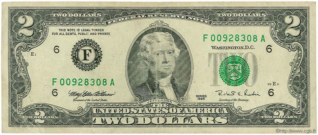 2 Dollars ÉTATS-UNIS D AMÉRIQUE Atlanta 1995 P.497 TTB