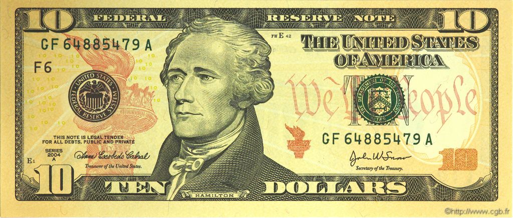 10 Dollars UNITED STATES OF AMERICA Atlanta 2004 P.520 UNC