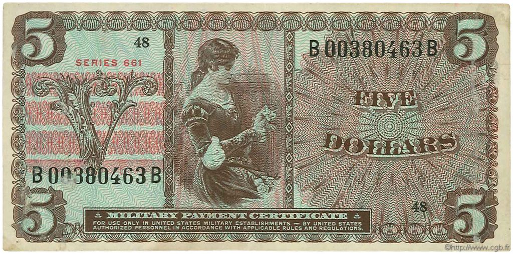 5 Dollars UNITED STATES OF AMERICA  1968 P.M069 XF-