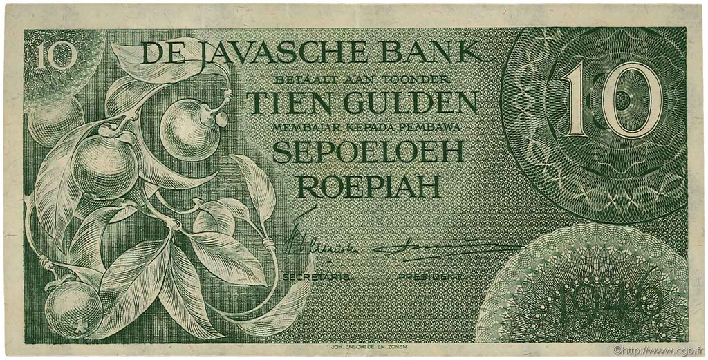 10 Gulden NIEDERLÄNDISCH-INDIEN  1946 P.089 VZ