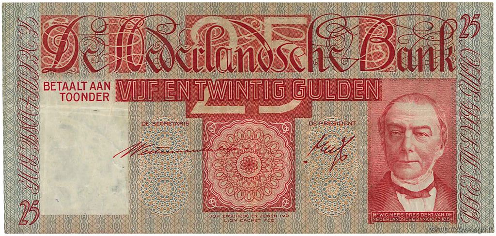 25 Gulden NETHERLANDS  1940 P.050 VF