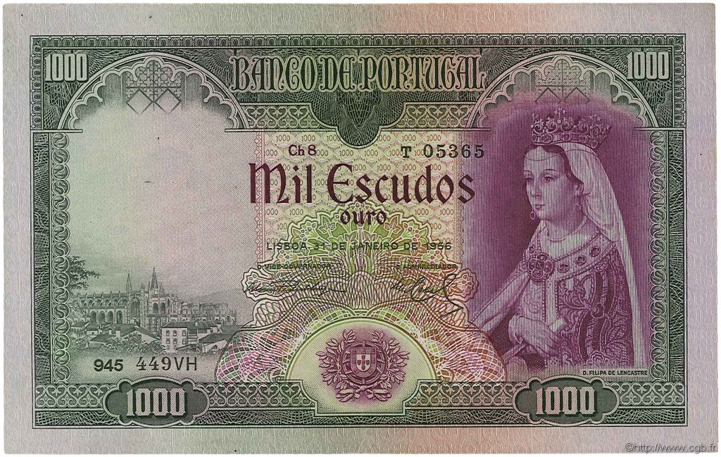 1000 Escudos PORTUGAL  1956 P.161 EBC+