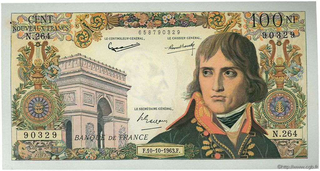 100 Nouveaux Francs BONAPARTE FRANCE  1963 F.59.23 XF