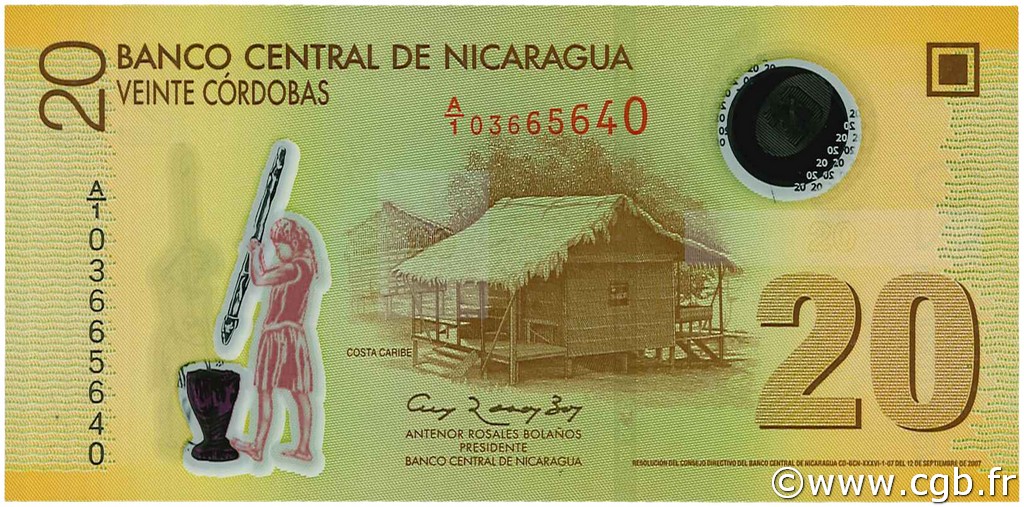 20 Cordobas NICARAGUA  2007 P.202a UNC