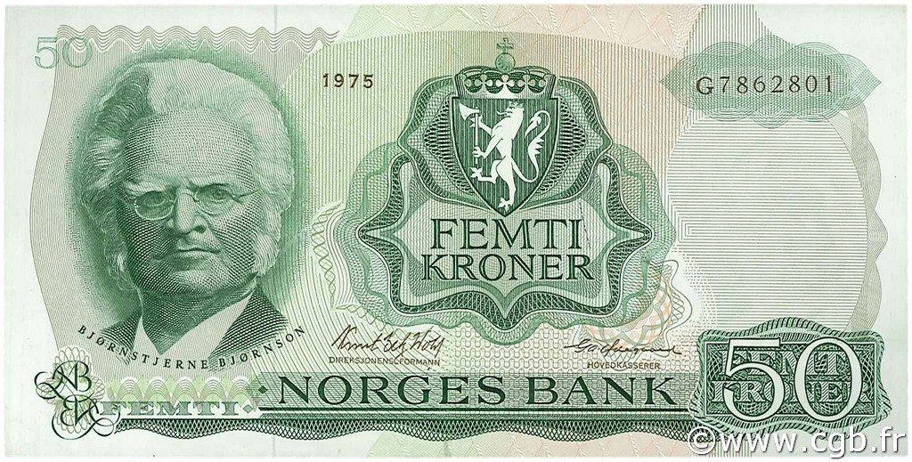 50 Kroner NORVÈGE  1975 P.37c fVZ