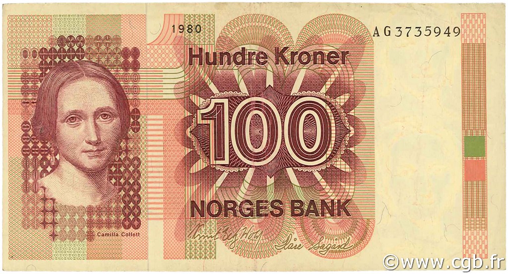 100 Kroner NORVÈGE  1980 P.41b SS