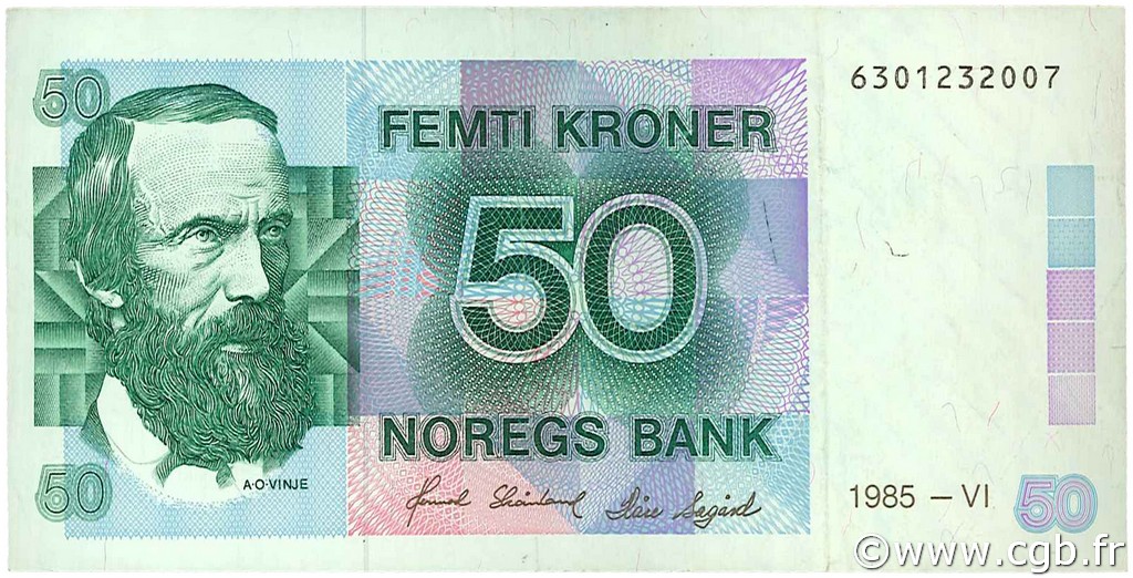 50 Kroner NORVÈGE  1985 P.42b MBC