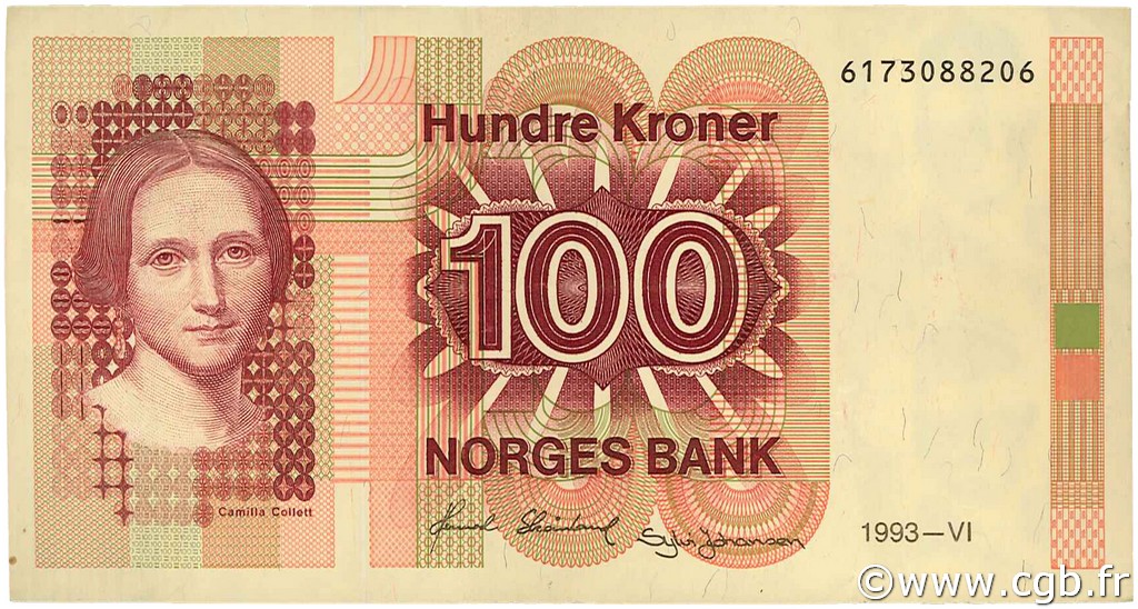 100 Kroner NORWAY  1993 P.43d VF+