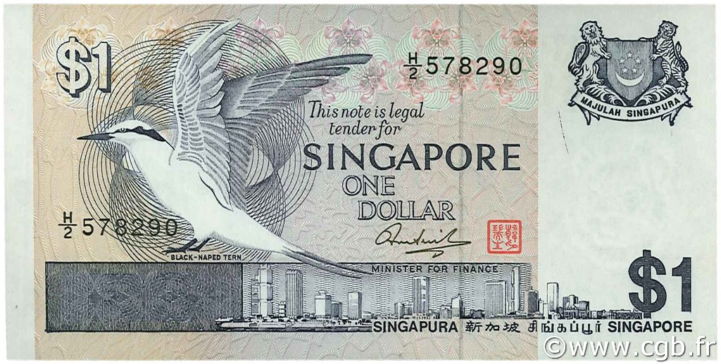 1 Dollar SINGAPORE  1976 P.09 UNC-