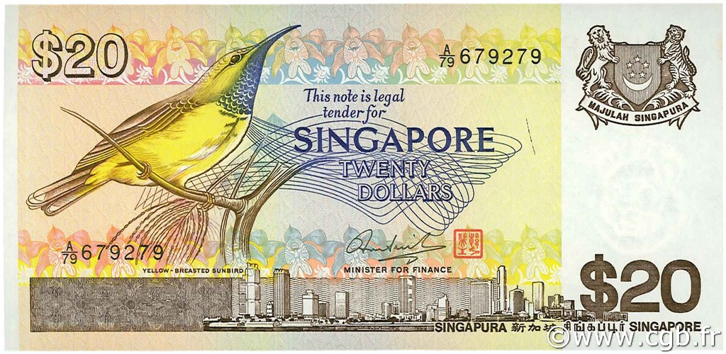 20 Dollars SINGAPORE  1979 P.12 FDC
