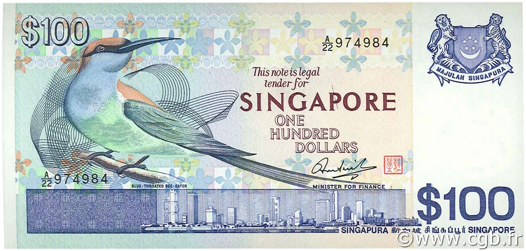 100 Dollars SINGAPORE  1977 P.14 FDC