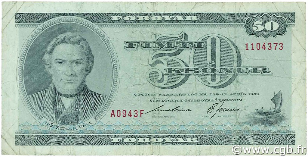 50 Kronur ISOLE FAROER  1994 P.20d q.MB