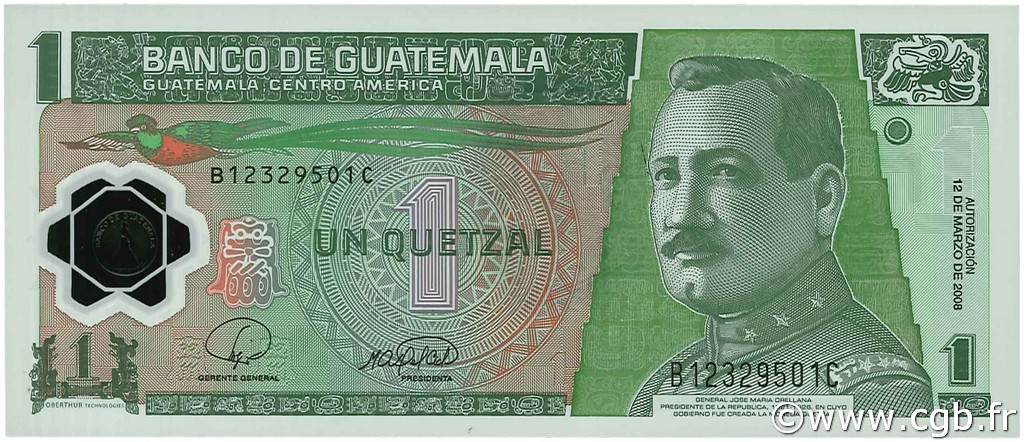 1 Quetzal GUATEMALA  2008 P.109var FDC
