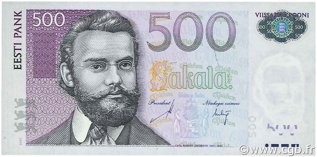 500 Krooni ESTONIA  2007 P.89b q.FDC