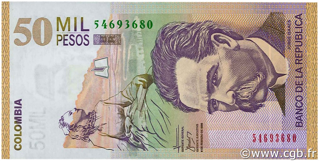 50000 Pesos KOLUMBIEN  2006 P.455g ST