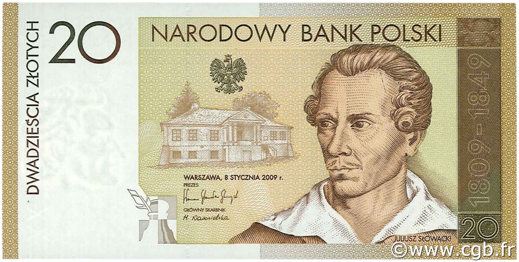 20 Zlotych POLAND  2009 P.180 UNC