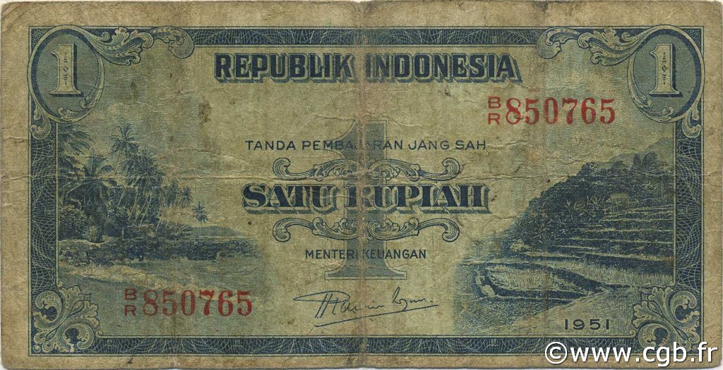 1 Rupiah INDONÉSIE  1951 P.038 B