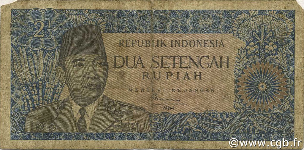 2,5 Rupiah INDONESIEN  1964 P.081b SGE
