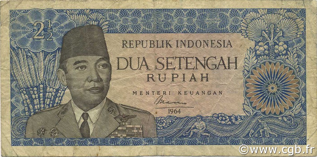 2,5 Rupiah INDONESIA  1964 P.081b F