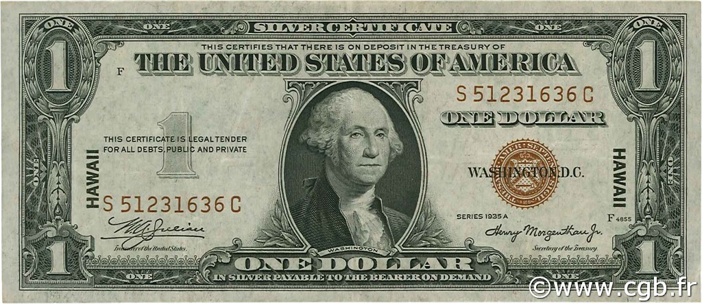 1 Dollar HAWAII  1935 P.36 MBC+