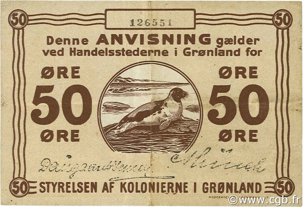 50 Ore GREENLAND  1913 P.12 VF+