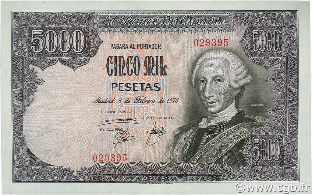 5000 Pesetas ESPAGNE  1976 P.155 pr.SPL